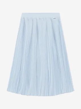 Molo Girls Pleated Midi Skirt in Blue