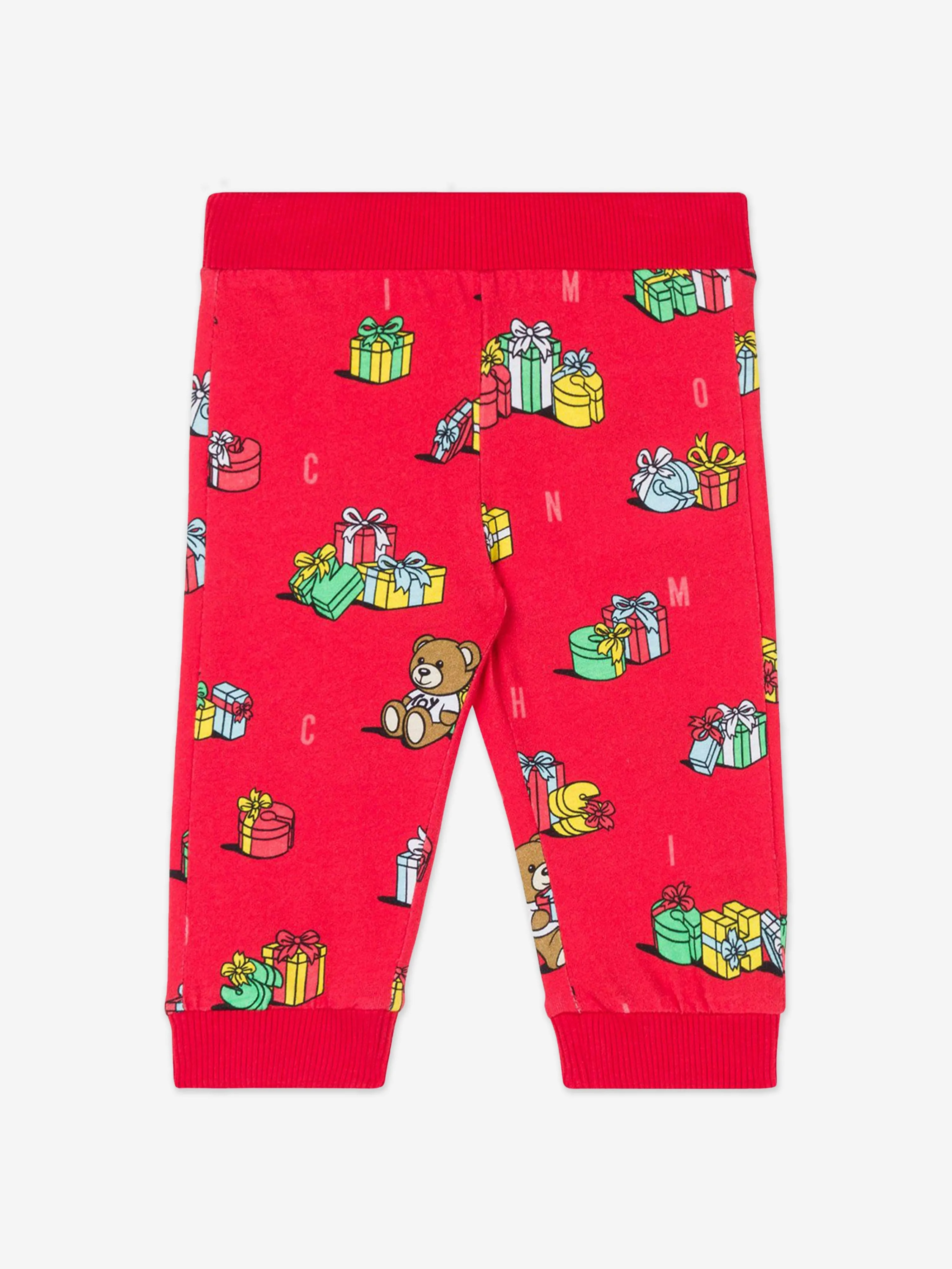 Moschino Baby Xmas Bear Trouser Set in Multicolour