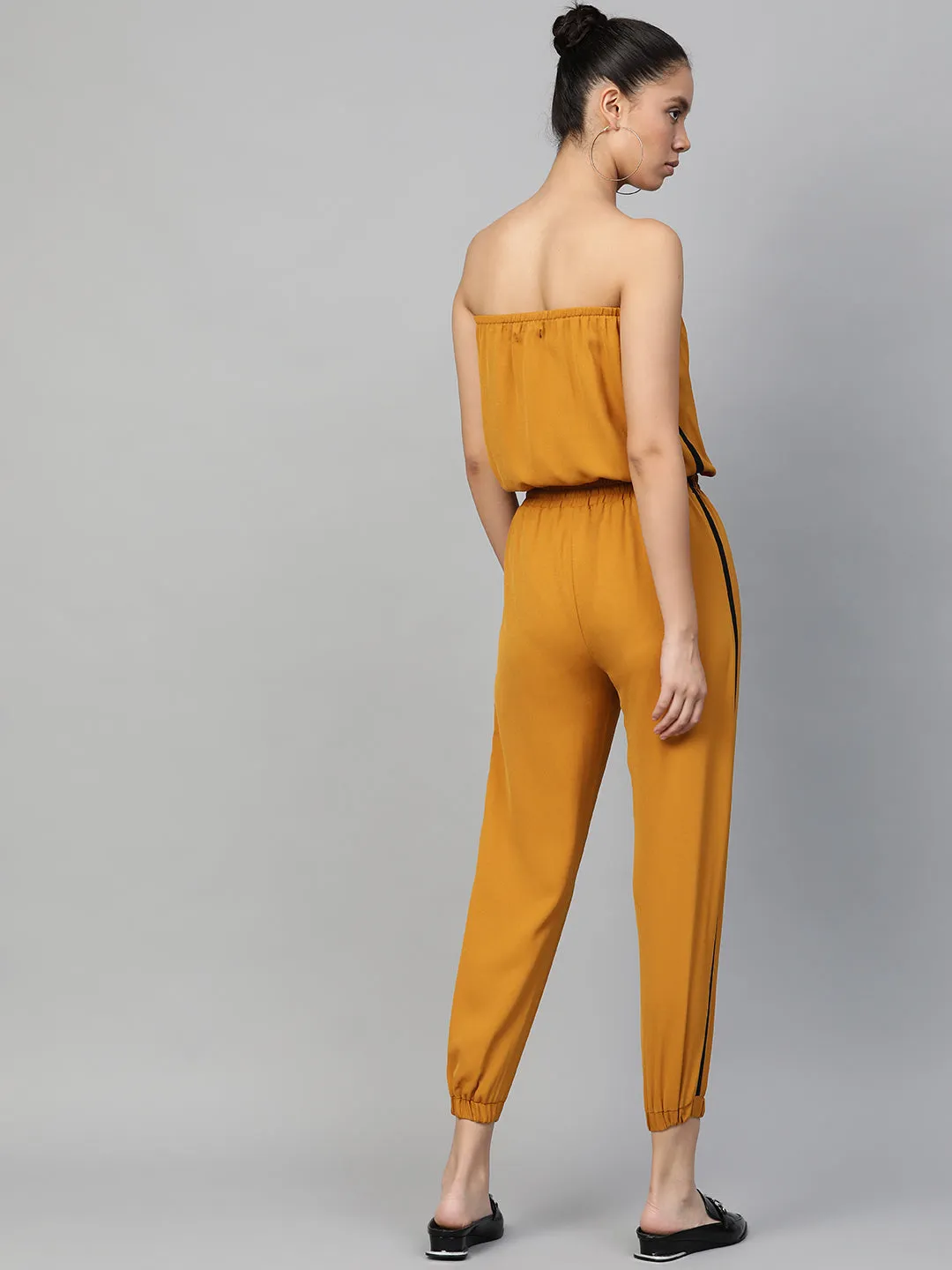 Mustard Side Tape Tube Bardot Jumpsuit