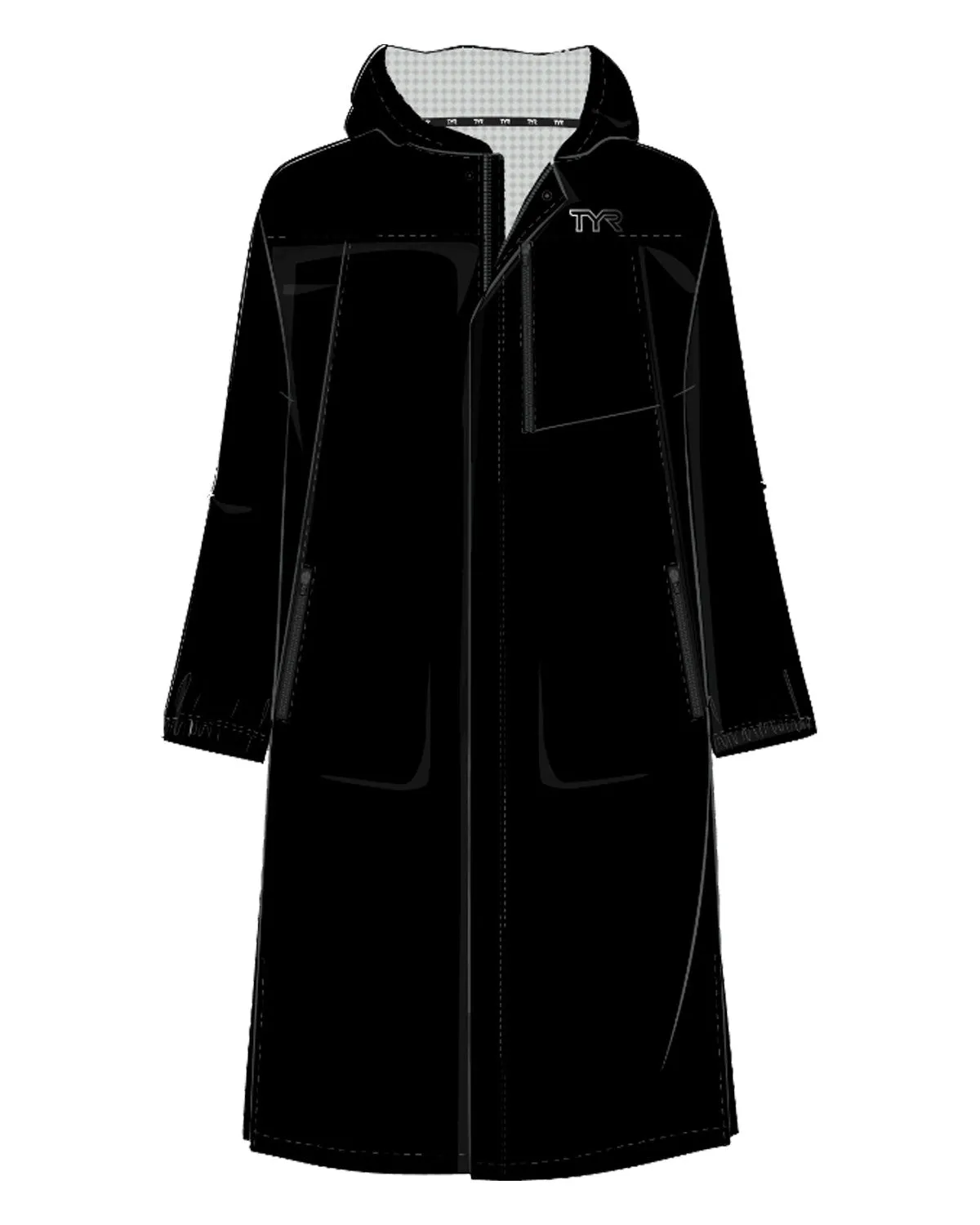 New! TYR Tech YOUTH Parka in Black with Team Logos and Personalization - CRA Swim Team