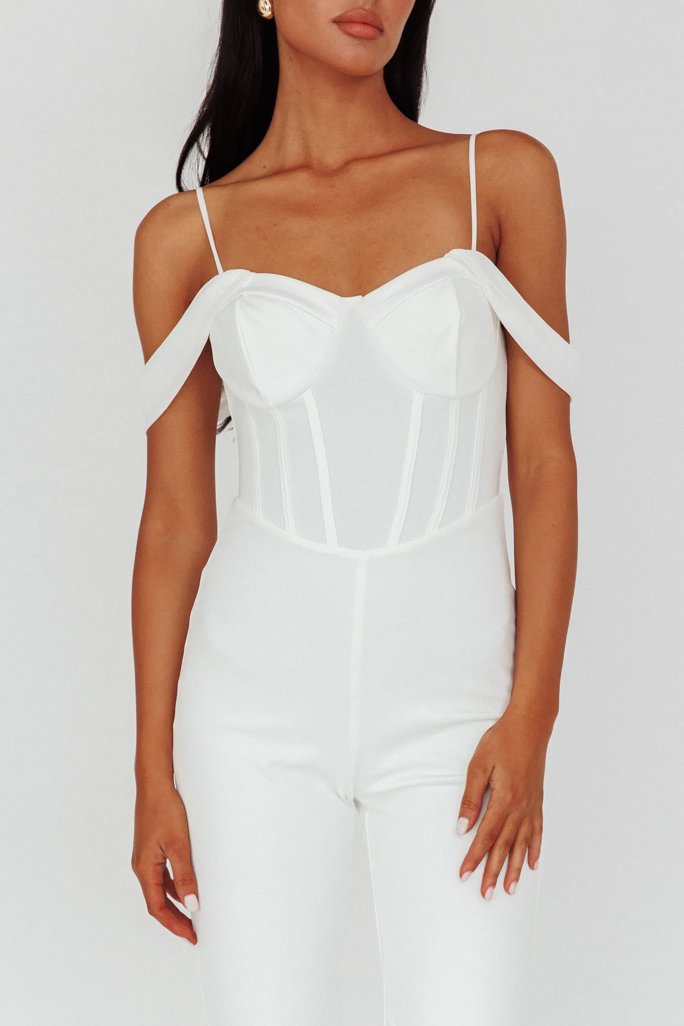 Nian Corset Bodice Jumpsuit Ivory