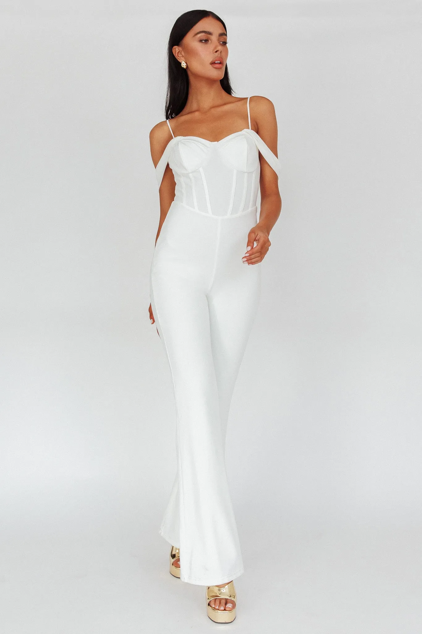 Nian Corset Bodice Jumpsuit Ivory