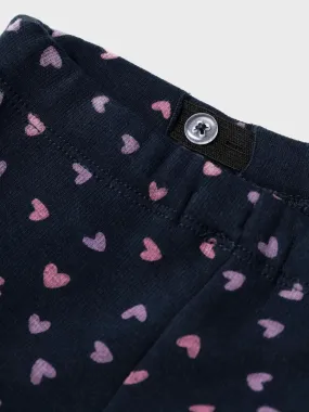 NMFDAVINA SWEAT FLEECE LEGGING BRU NOOS  Dark Sapphire HEART AOP