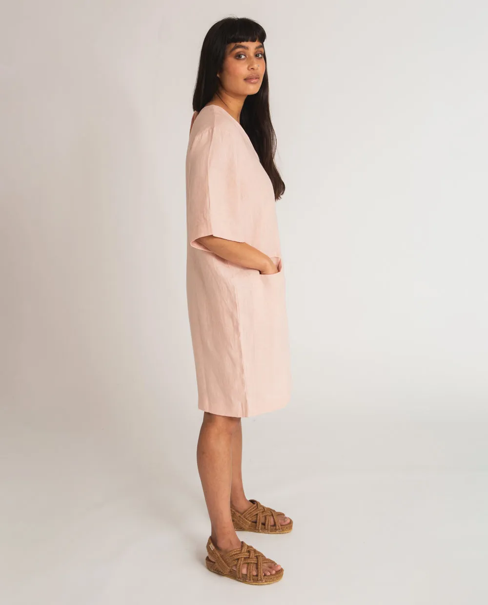 Nova Linen Jumpsuit In Rose