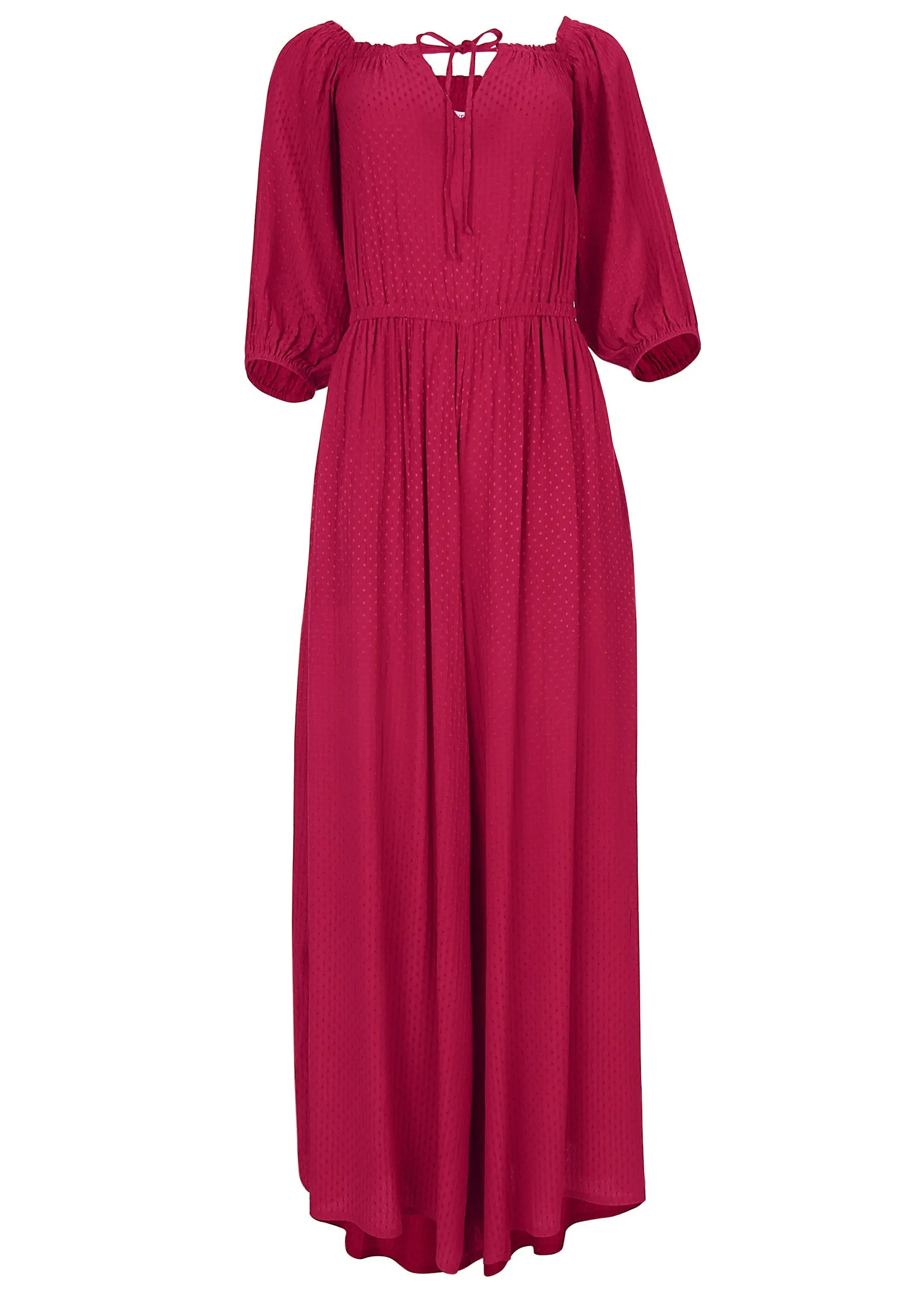 Off-The-Shoulder Jumpsuit - Red