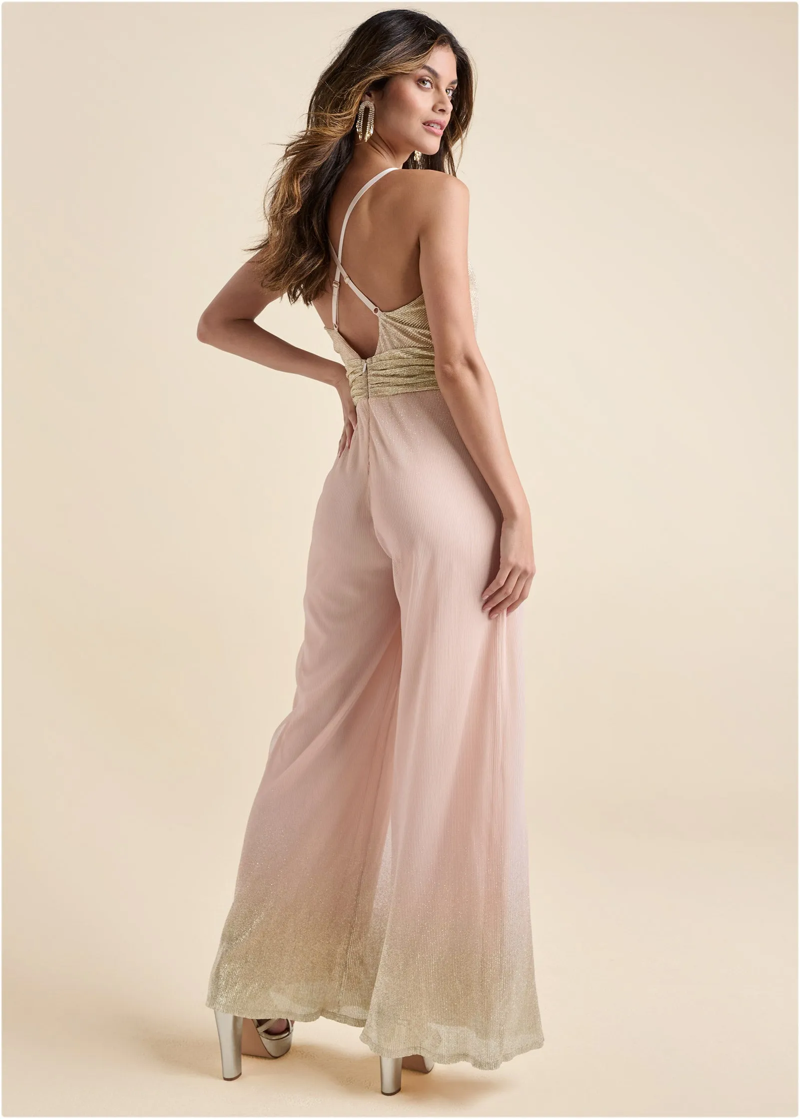 Ombre Sparkle Jumpsuit  - Pink Multi