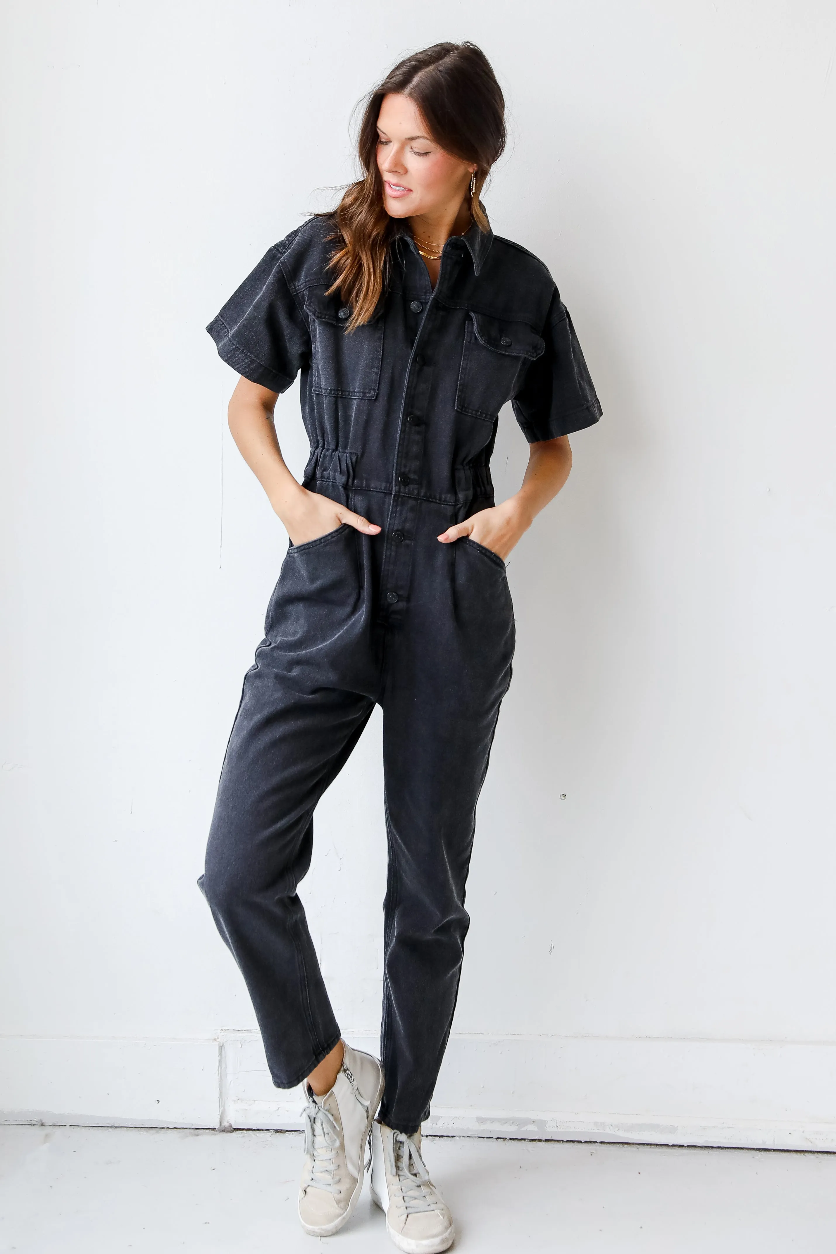One Of A Kind Denim Utility Jumpsuit