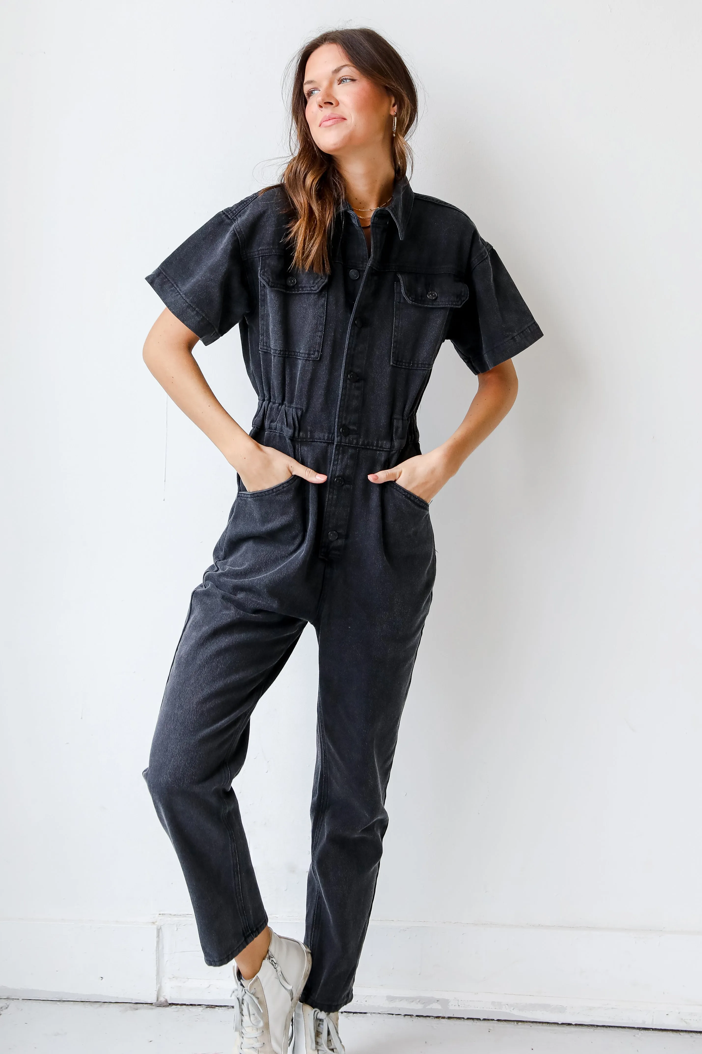 One Of A Kind Denim Utility Jumpsuit