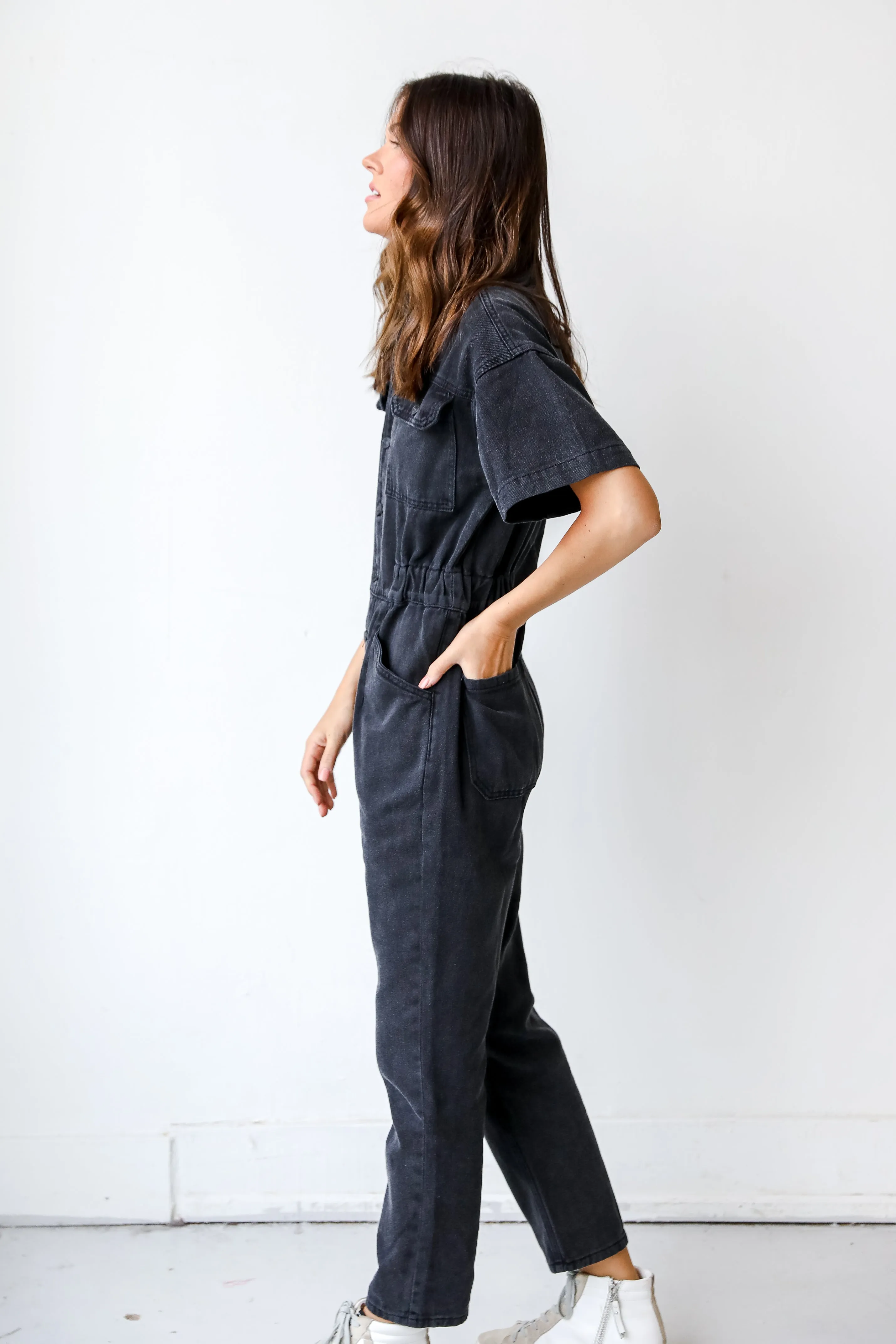 One Of A Kind Denim Utility Jumpsuit