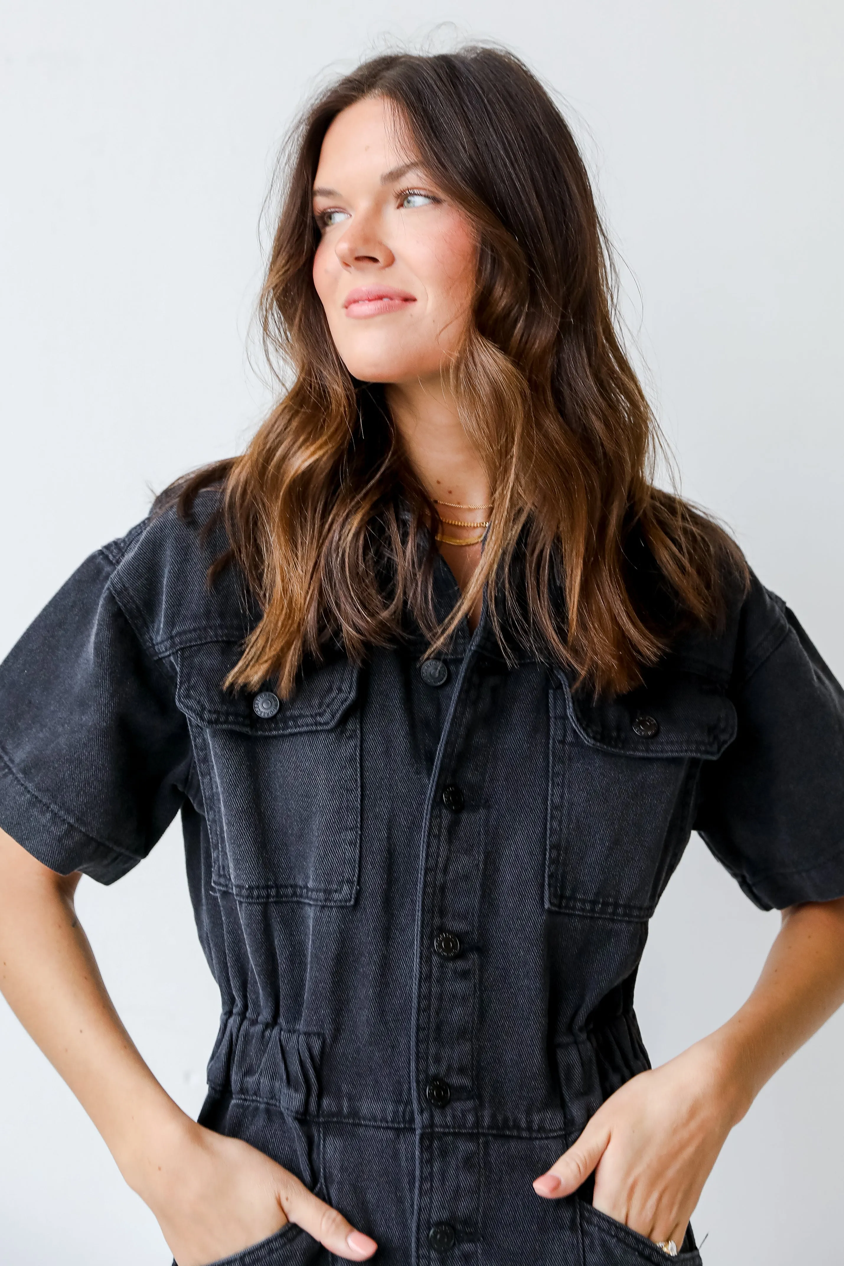 One Of A Kind Denim Utility Jumpsuit