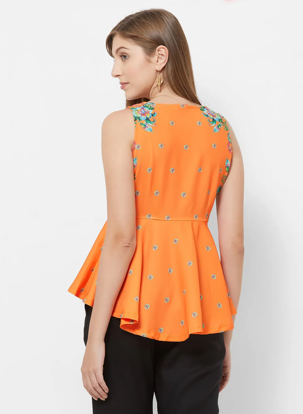 Orange Peplum Top