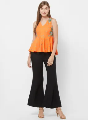 Orange Peplum Top