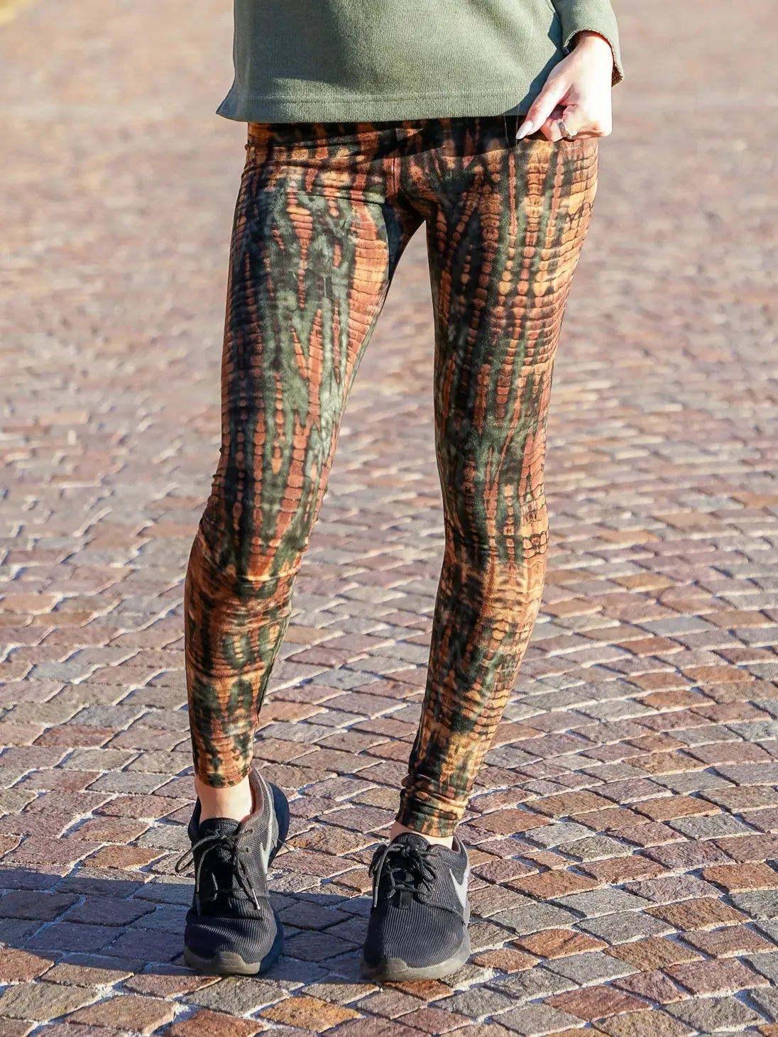 Pantaloni Leggings Siddhi donna modellanti - Tie Dye verde