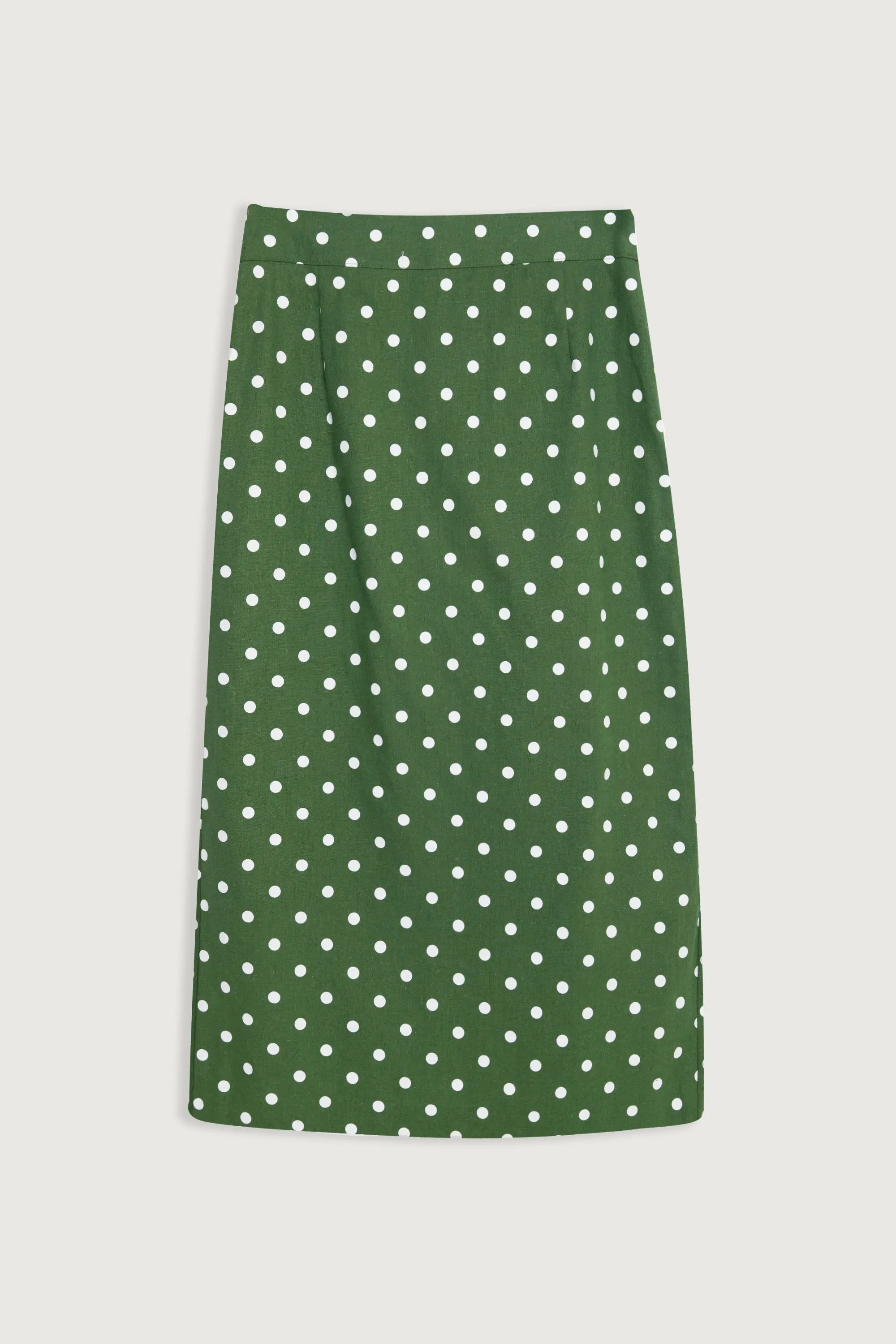 POLKA DOT COTTON LINEN SKIRT