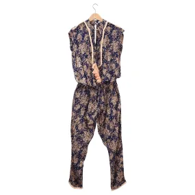 Poupette St. Barth Donna Peach and Navy Tassel Jumpsuit - S