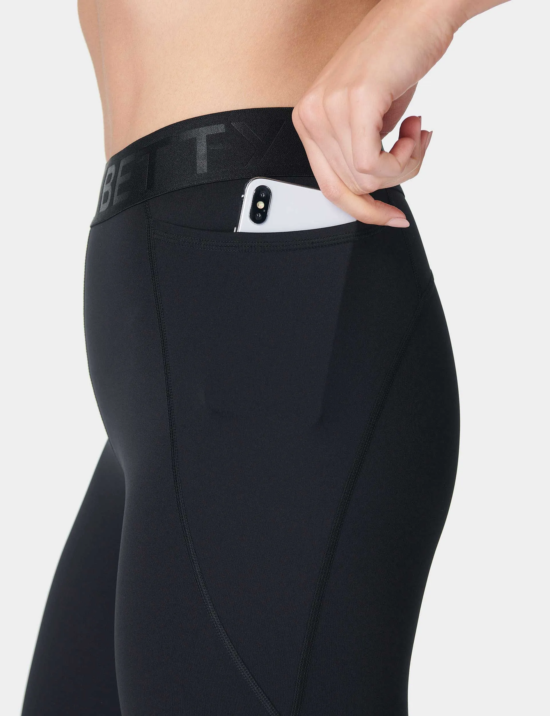 Power 7/8 Elastic Waist Gym Legging - Black