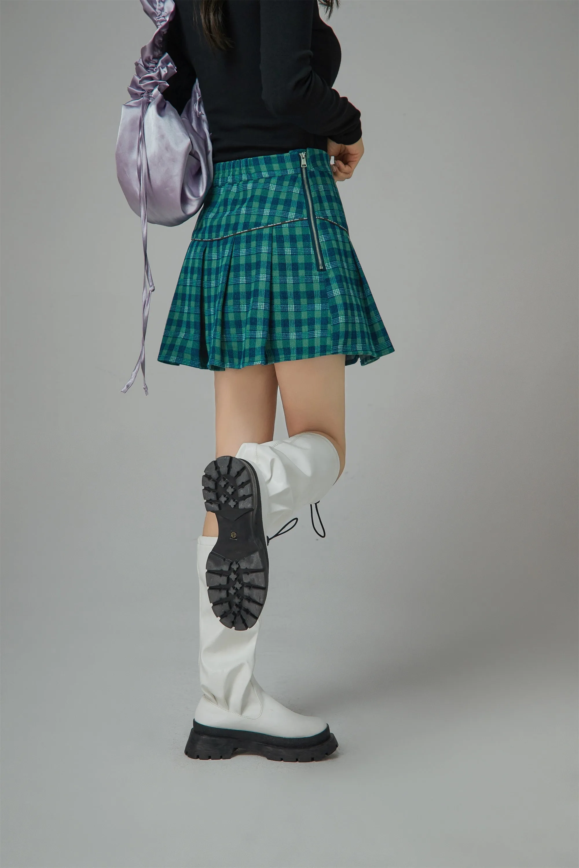 Preppy Queen Check Pleated Skirt