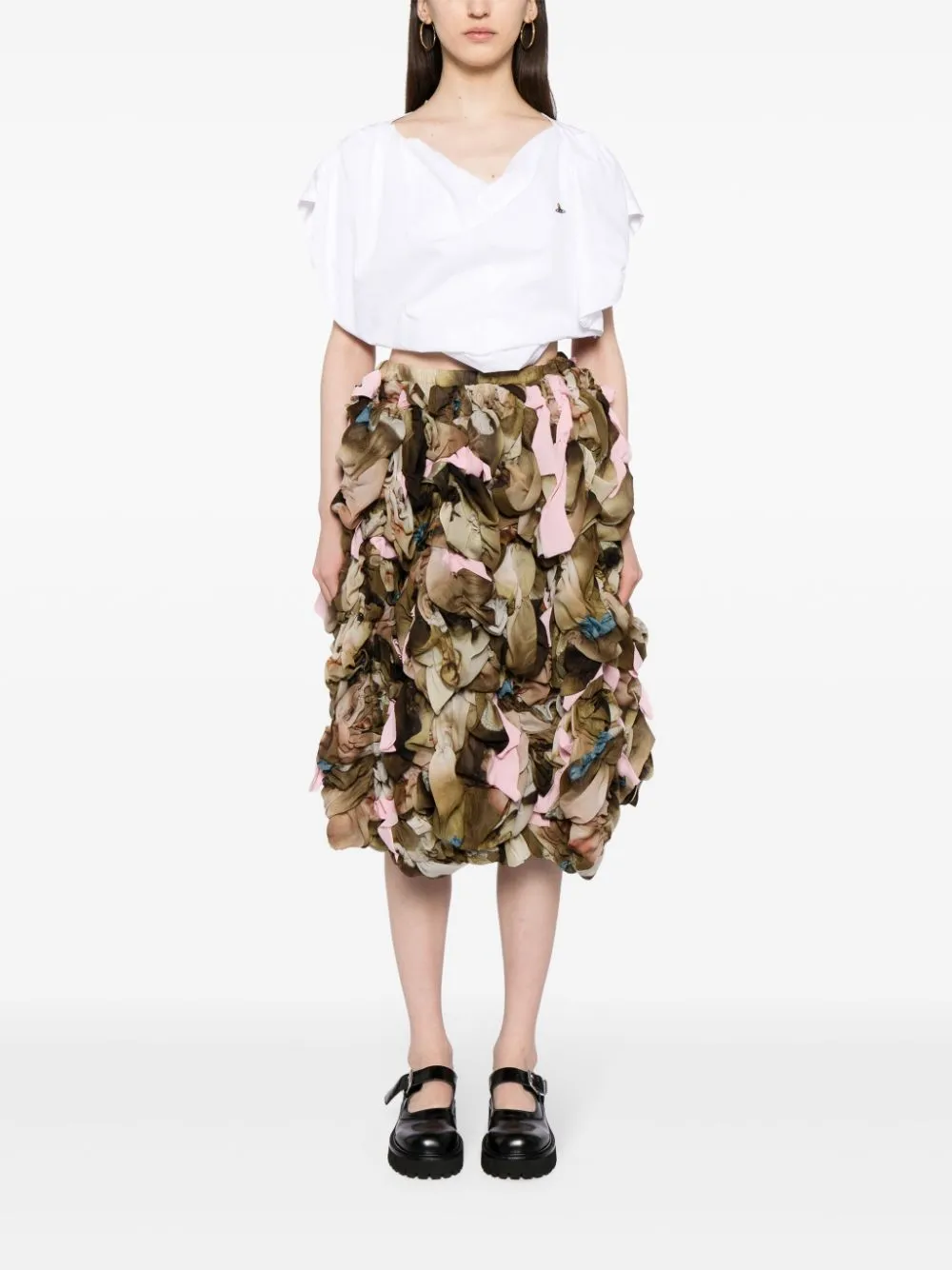 Printed Layer Ruffles Skirt