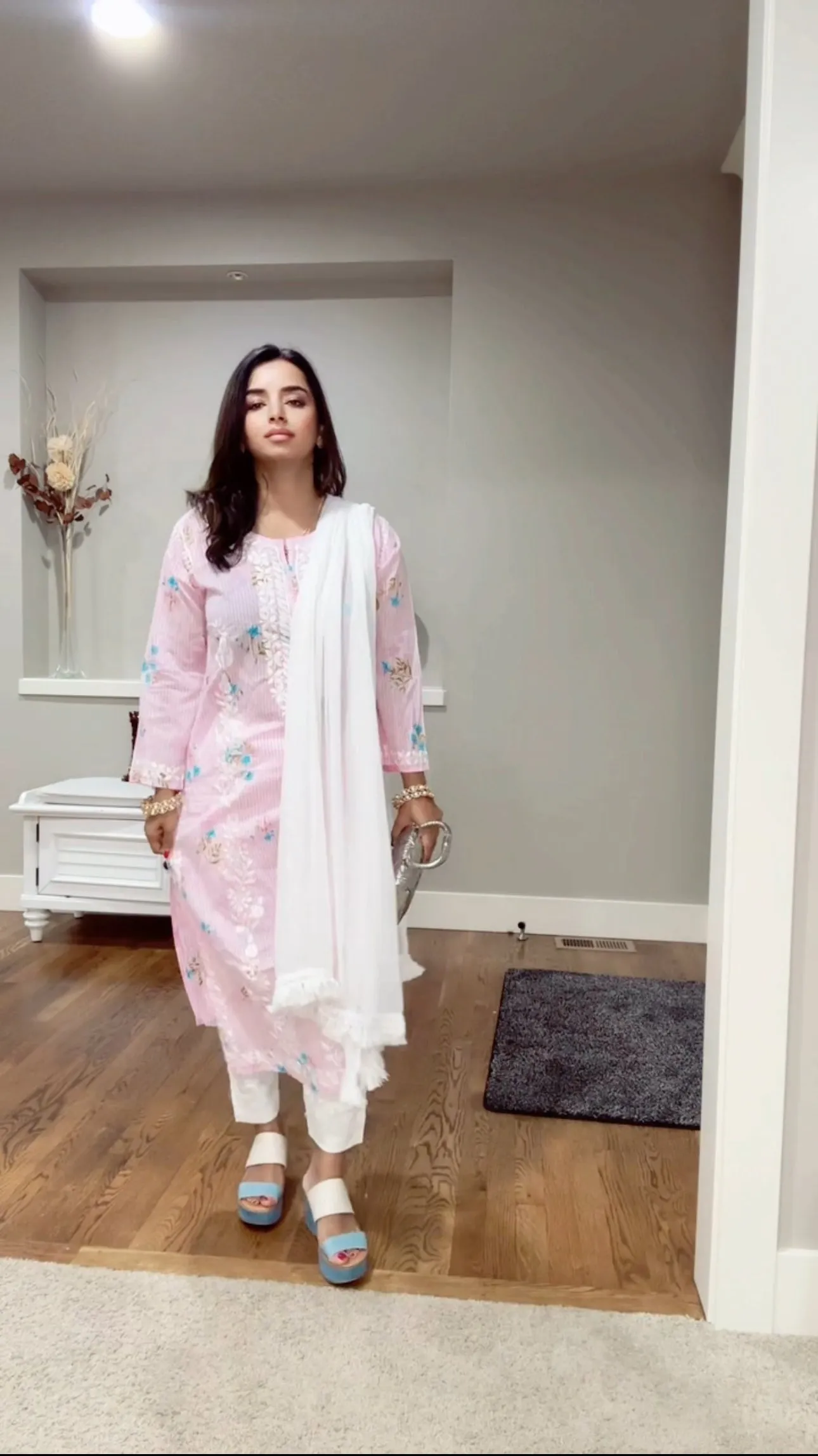 Pure Mul Cotton Salwar Suit with Hand Chikankari work