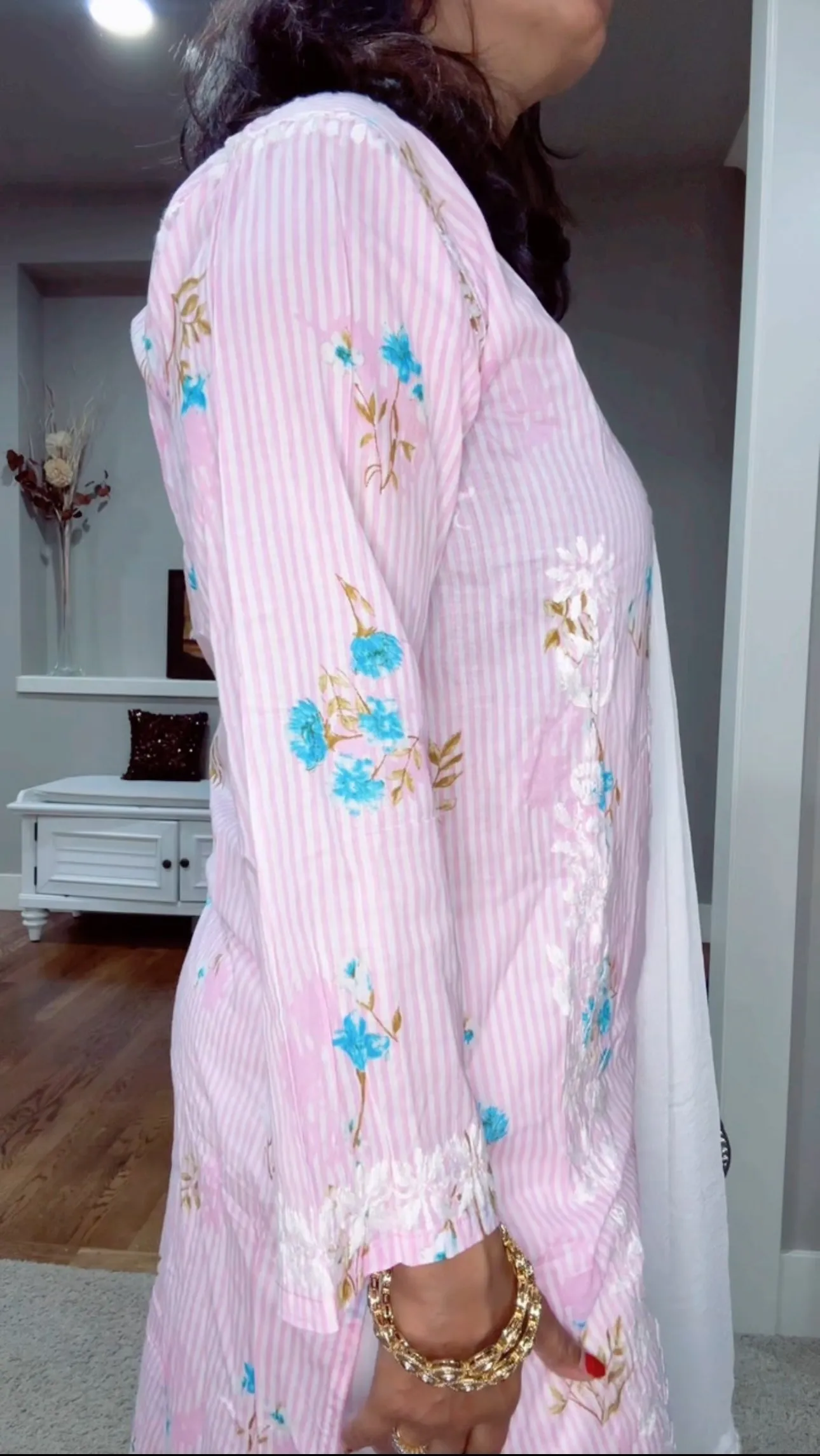 Pure Mul Cotton Salwar Suit with Hand Chikankari work