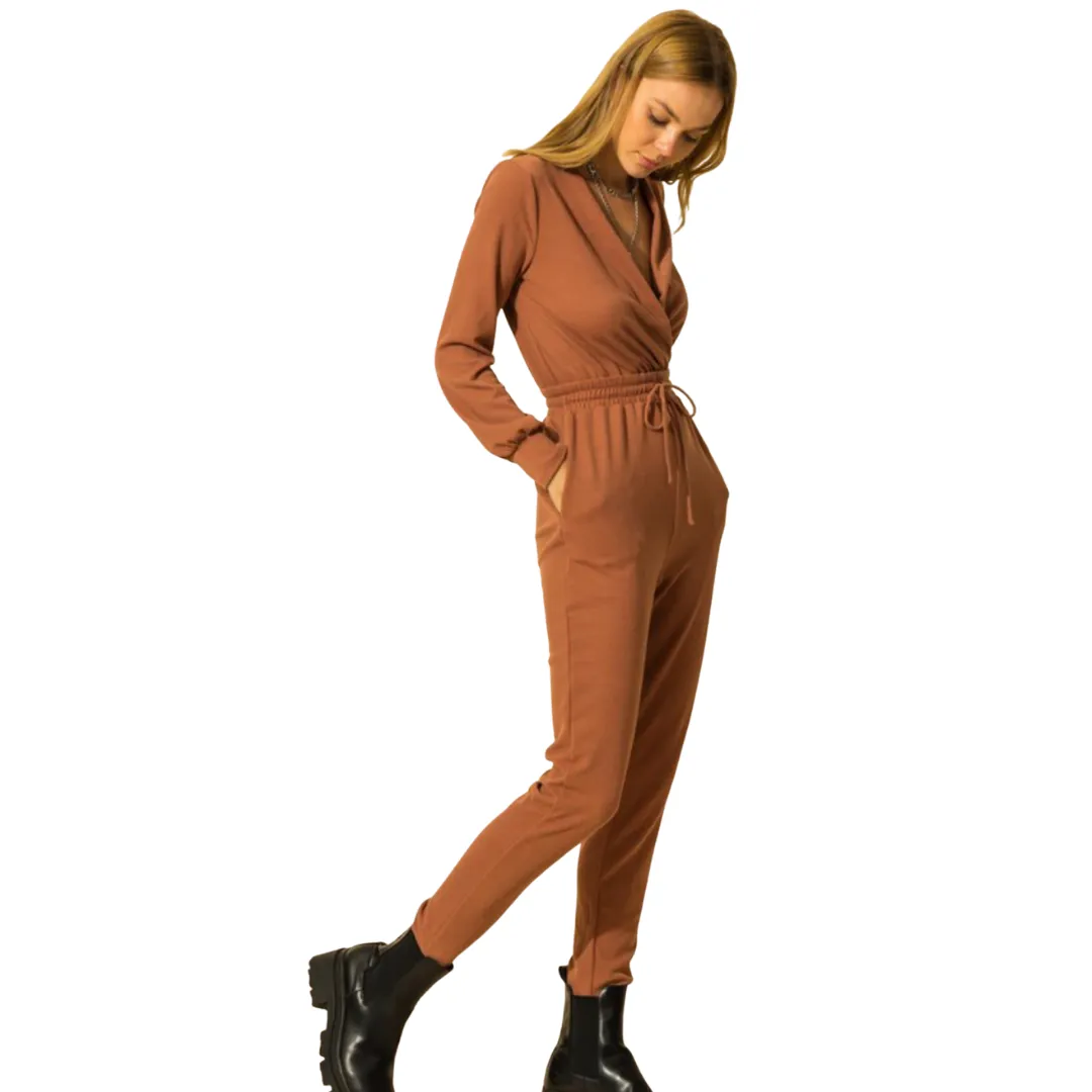 Ready To Go  Jogger Jumper - Rust