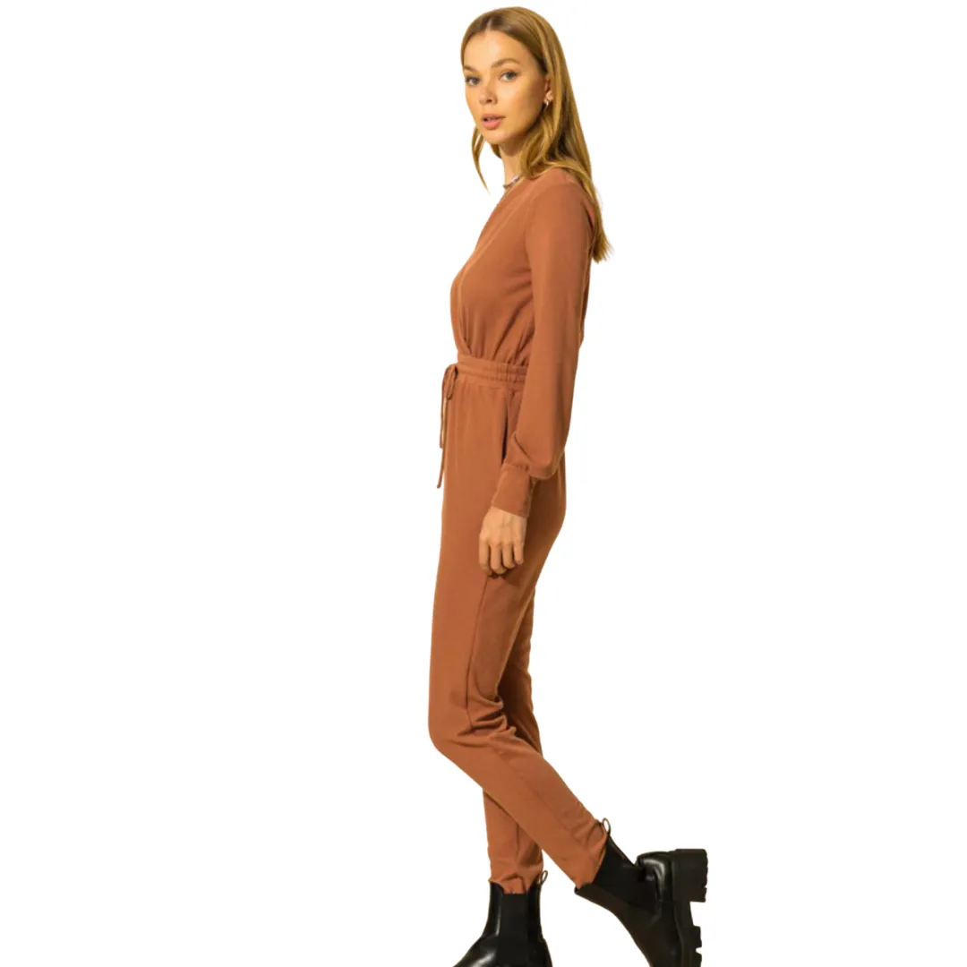 Ready To Go  Jogger Jumper - Rust