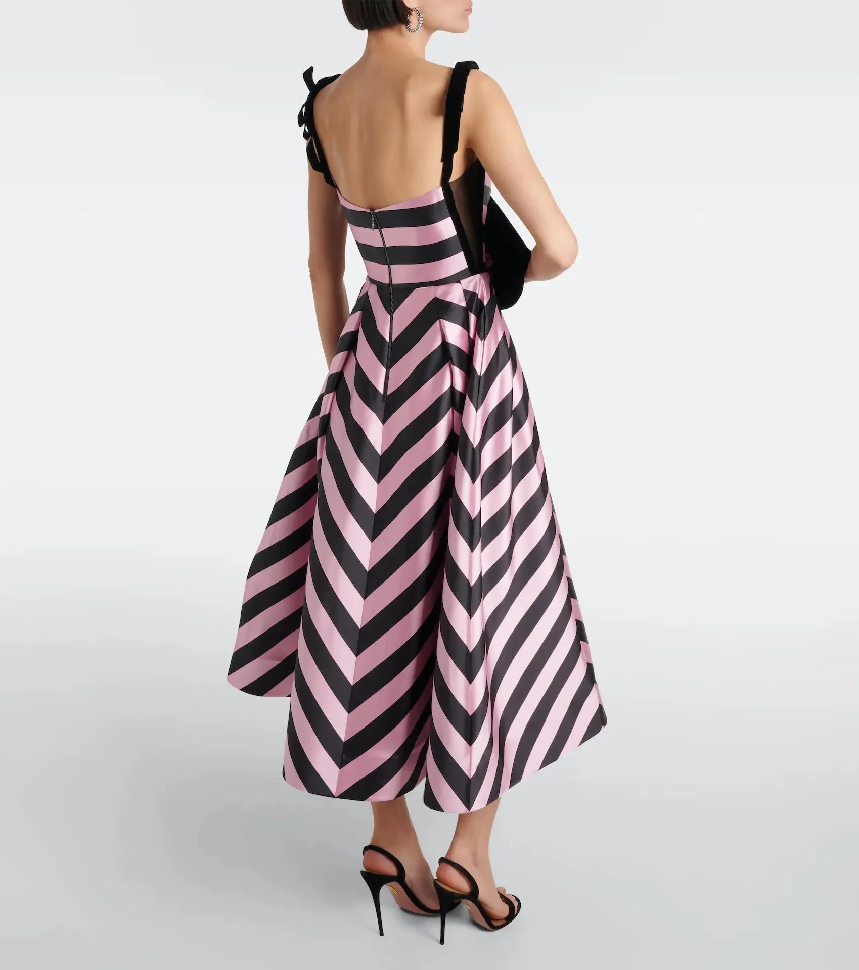 Rebecca Vallance Jocelyn Midi Dress Stripe Size 8
