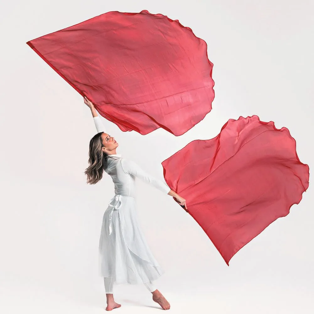 Red Shimmer Worship Flags