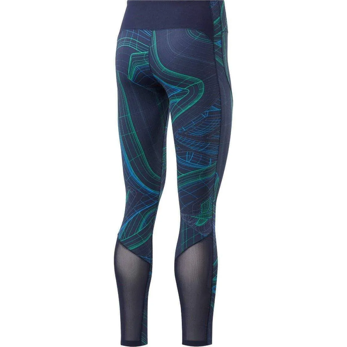 Reebok Lux Perform Mid Rise Womens Long Training Tights - Navy