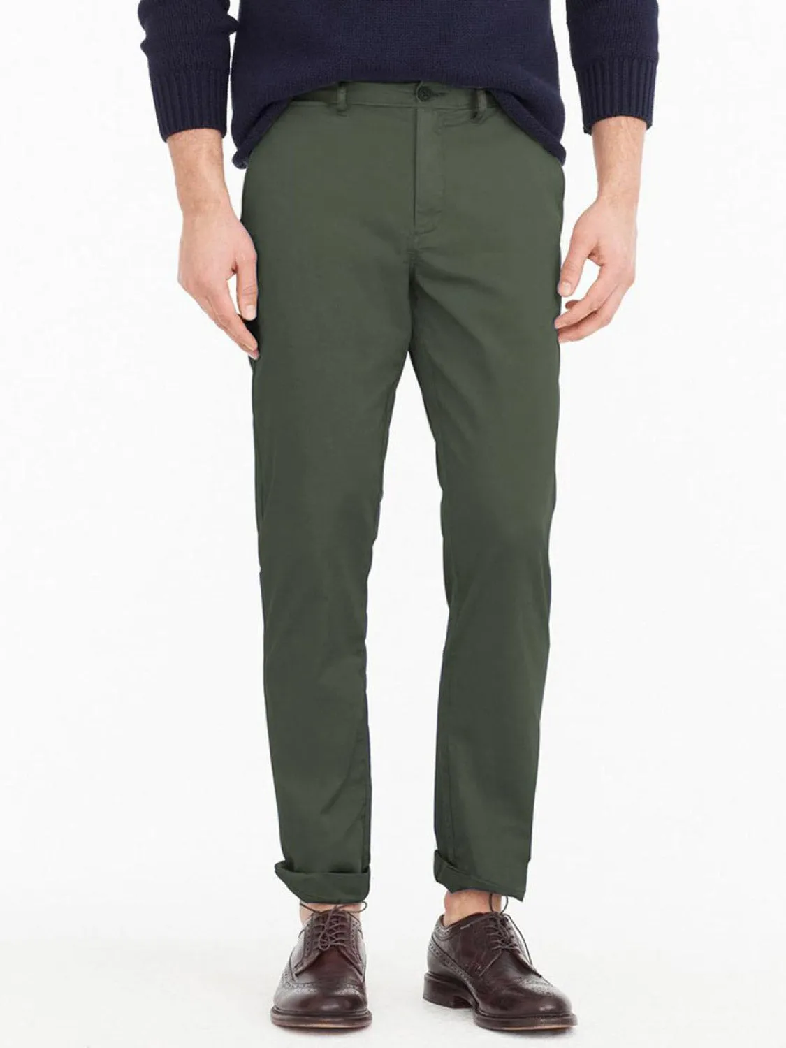 Regular Fit Cotton Blend Garment Washed Chino Pants Light Khaki