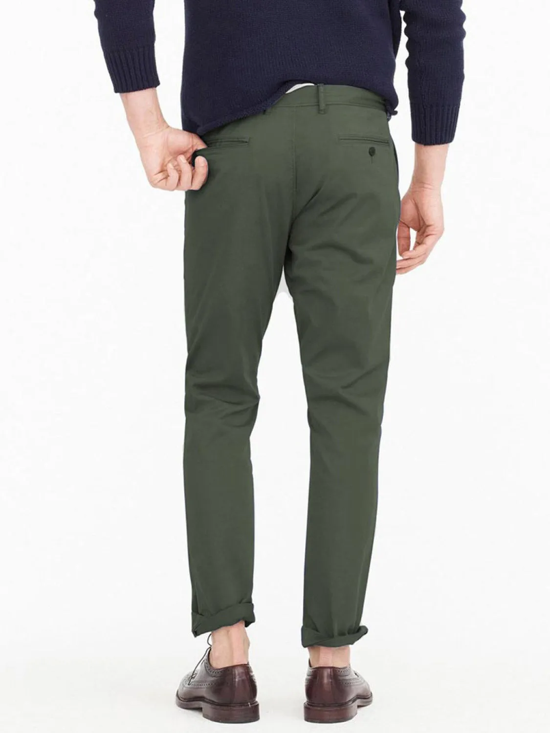 Regular Fit Cotton Blend Garment Washed Chino Pants Light Khaki