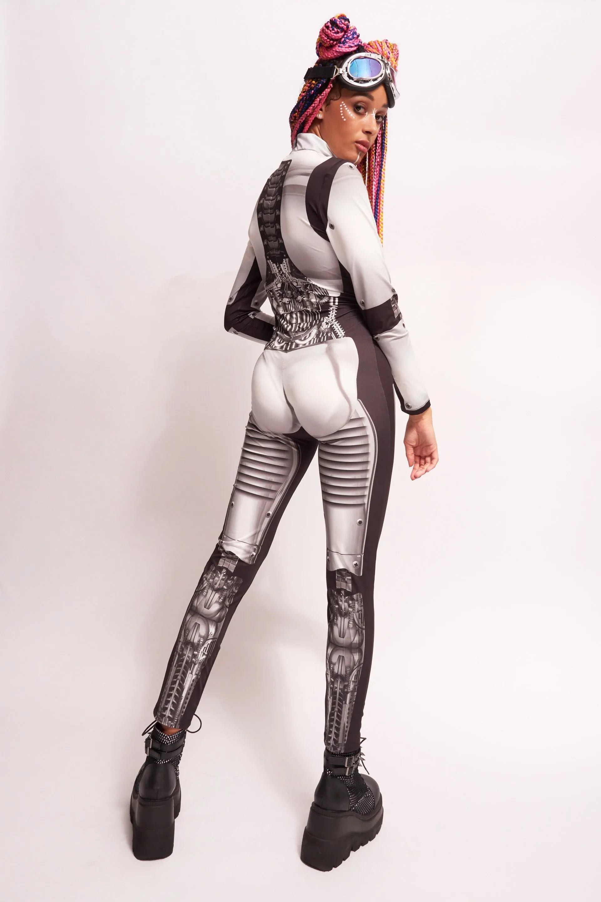 Robot Print Long Sleeve Catsuit