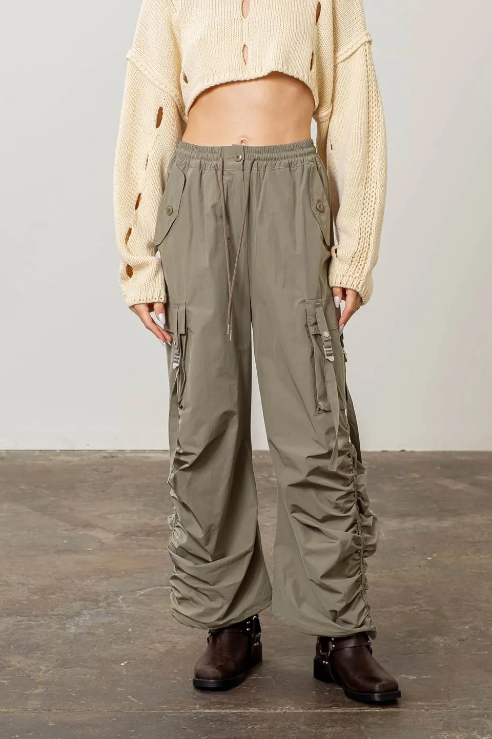 RUCHED BUNGEE CARGO PANTS