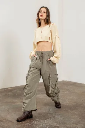RUCHED BUNGEE CARGO PANTS