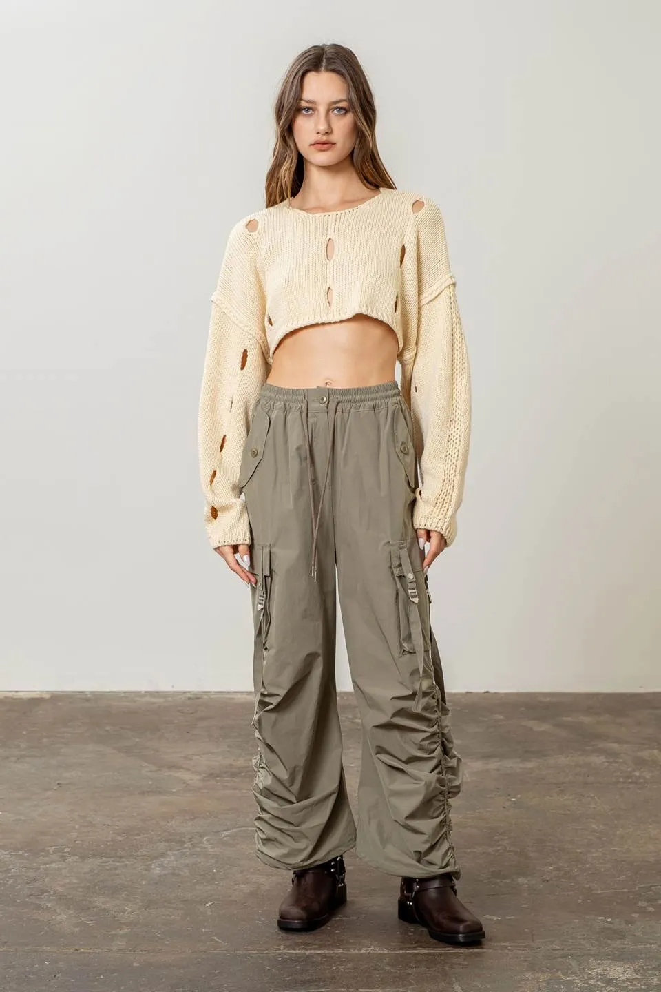 RUCHED BUNGEE CARGO PANTS