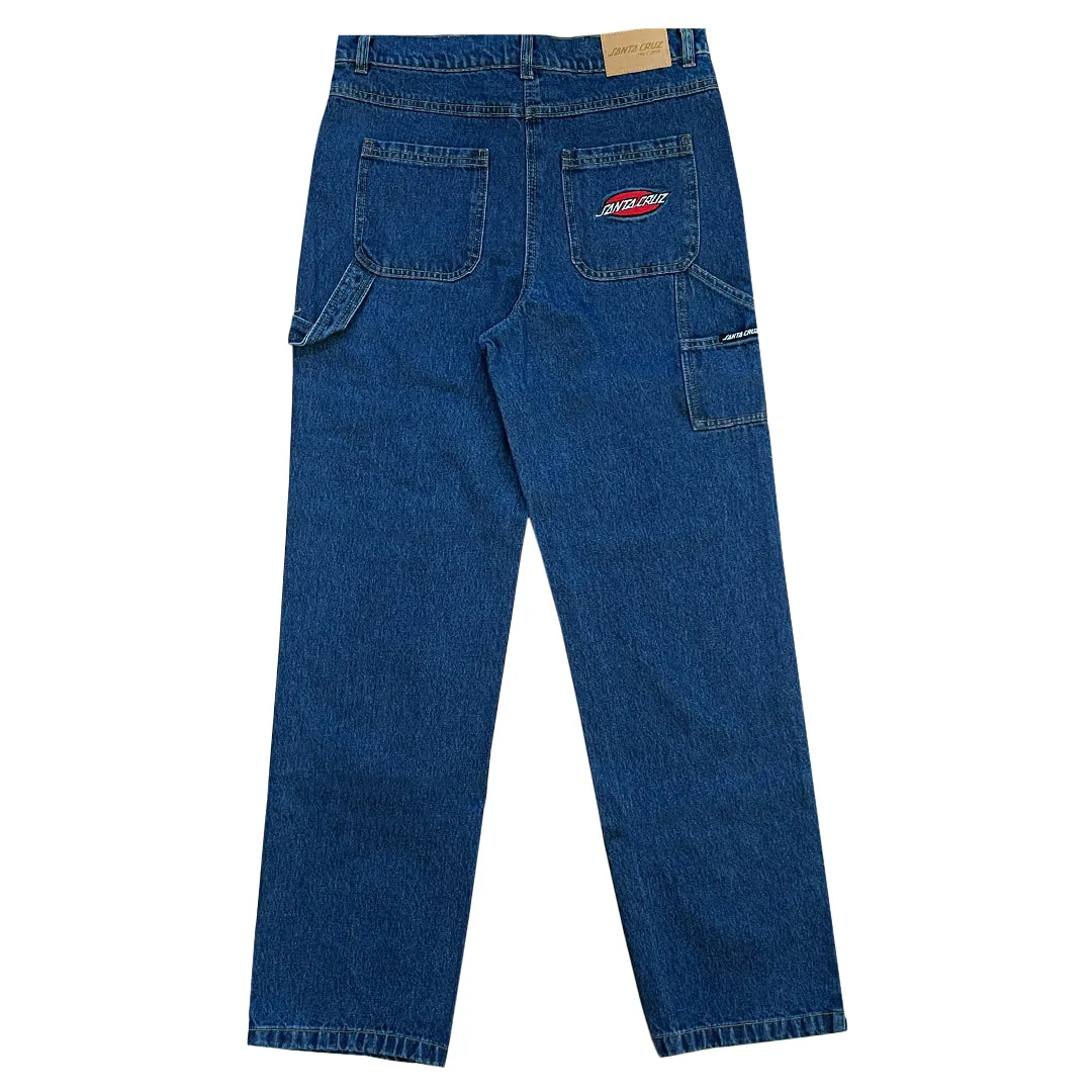 Santa Cruz - Oval Strip Youth Carpenter Pants Washed Indigo
