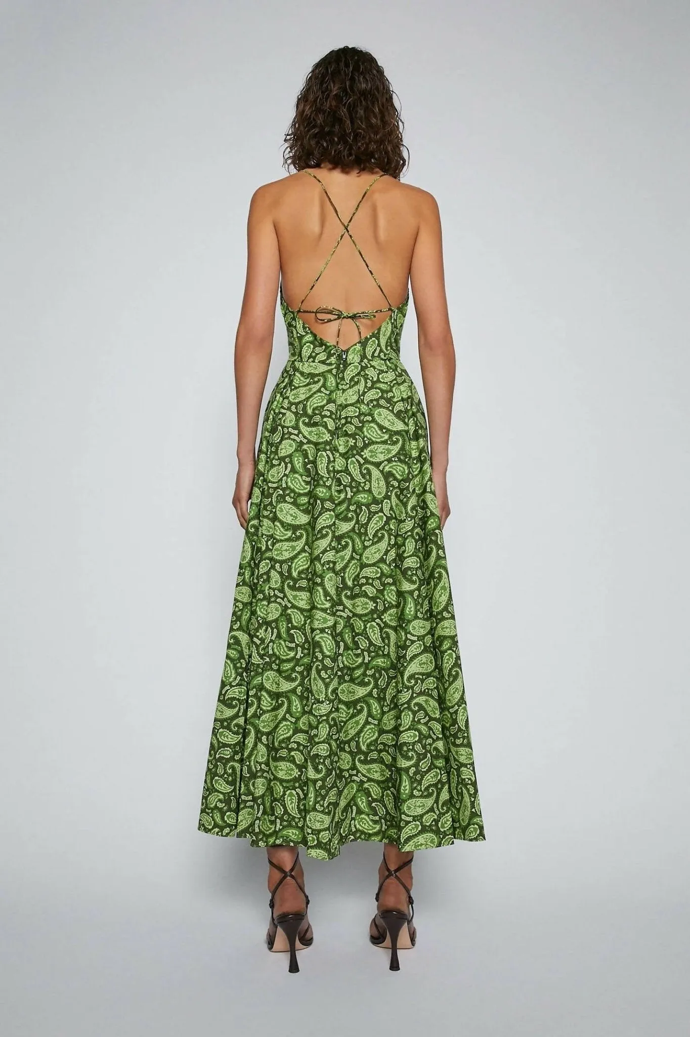 Scanlan Theodore Cotton Paisley Shoestring Dress - Size 8