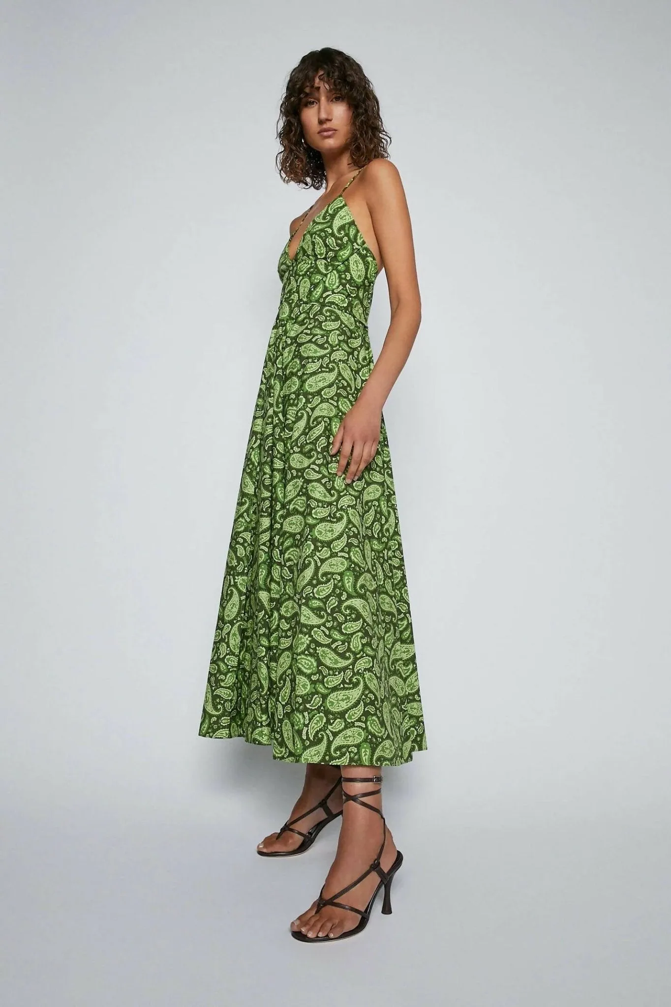Scanlan Theodore Cotton Paisley Shoestring Dress - Size 8