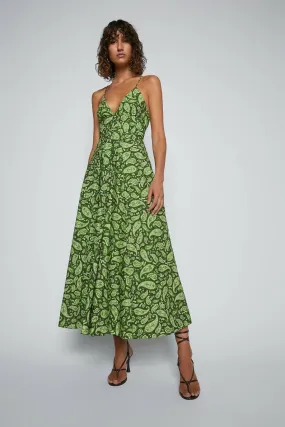Scanlan Theodore Cotton Paisley Shoestring Dress - Size 8