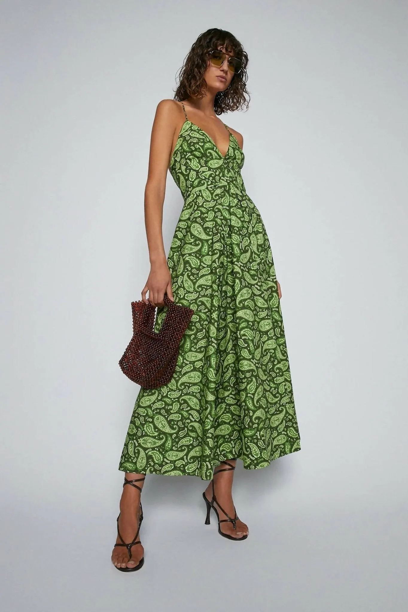 Scanlan Theodore Cotton Paisley Shoestring Dress - Size 8