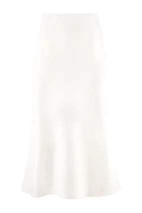 Silk Avin Midi Slip Skirt - Ivory by RosewaterHouse