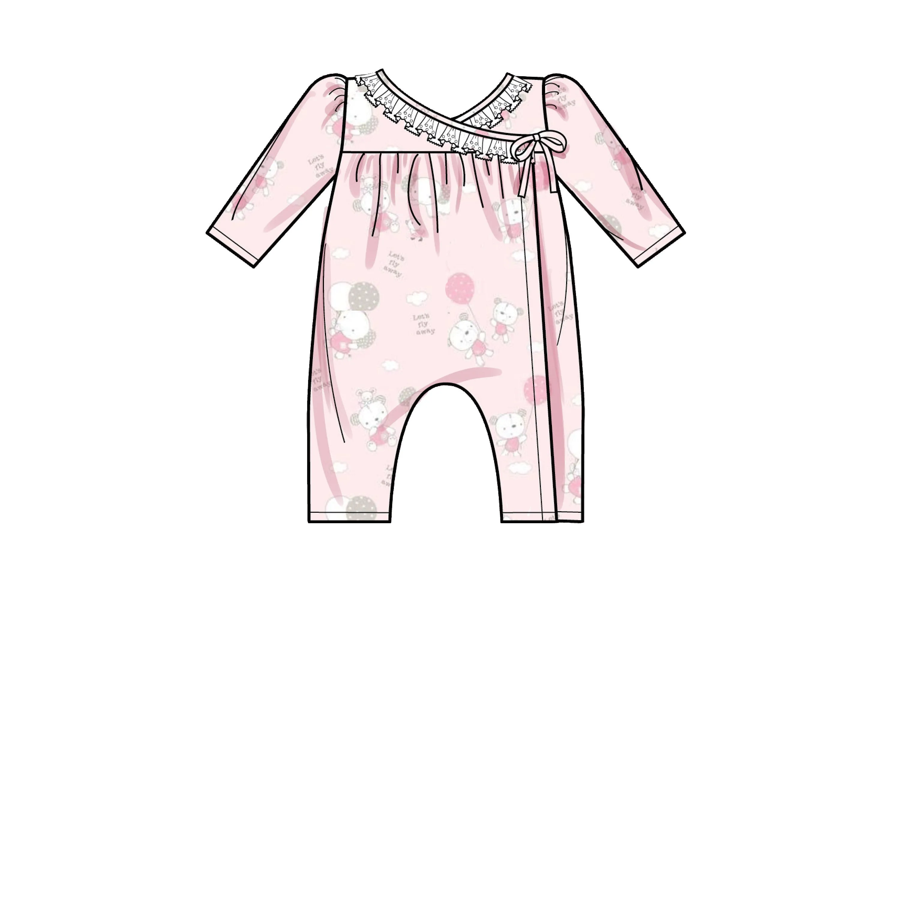 Simplicity Pattern 9283 Infants' Knit Gathered Gown & Jumpsuit
