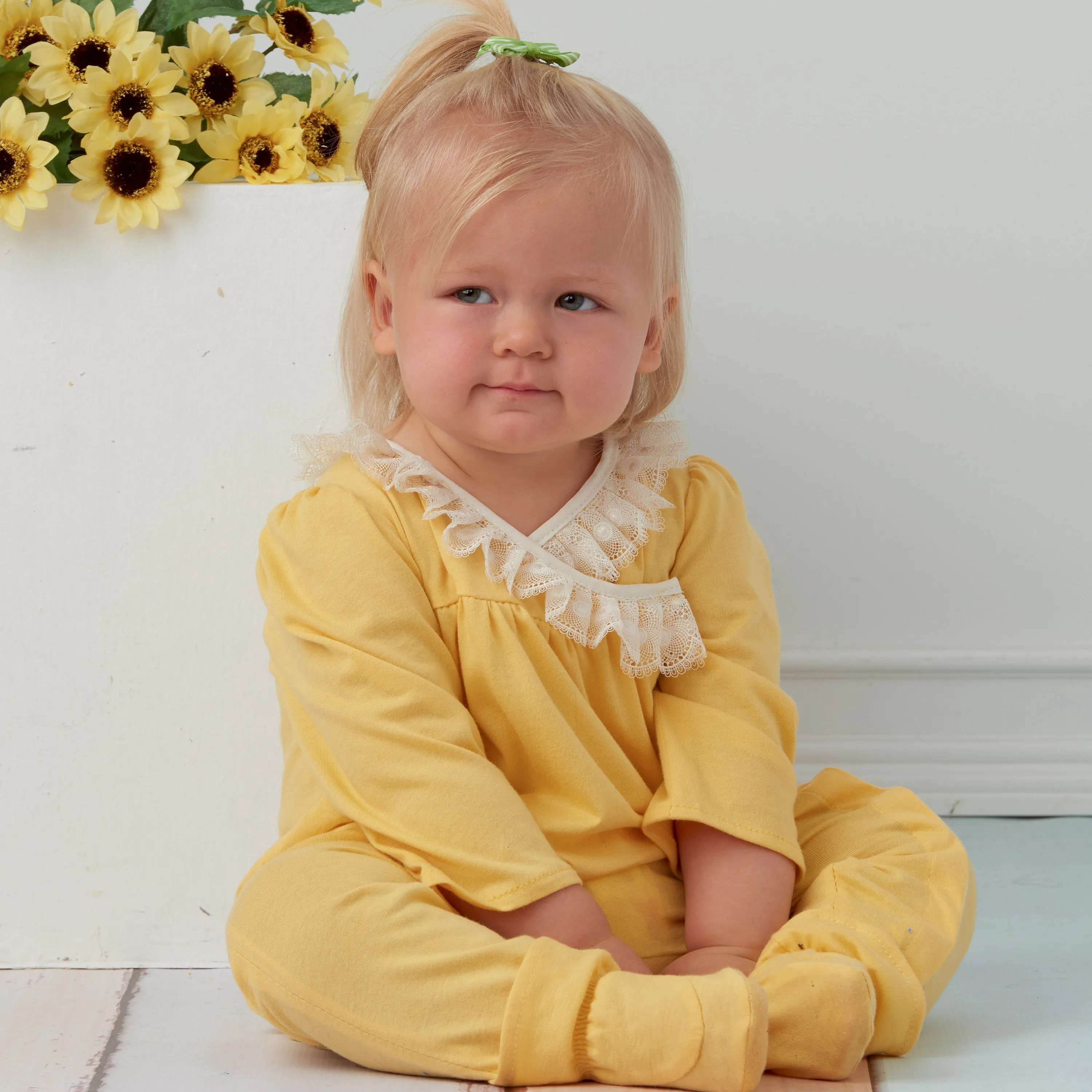 Simplicity Pattern 9283 Infants' Knit Gathered Gown & Jumpsuit