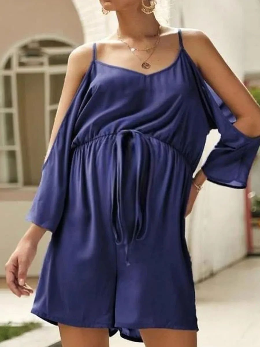 Sling Solid Color Comfort Maternity Jumpsuit