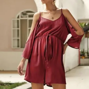 Sling Solid Color Comfort Maternity Jumpsuit