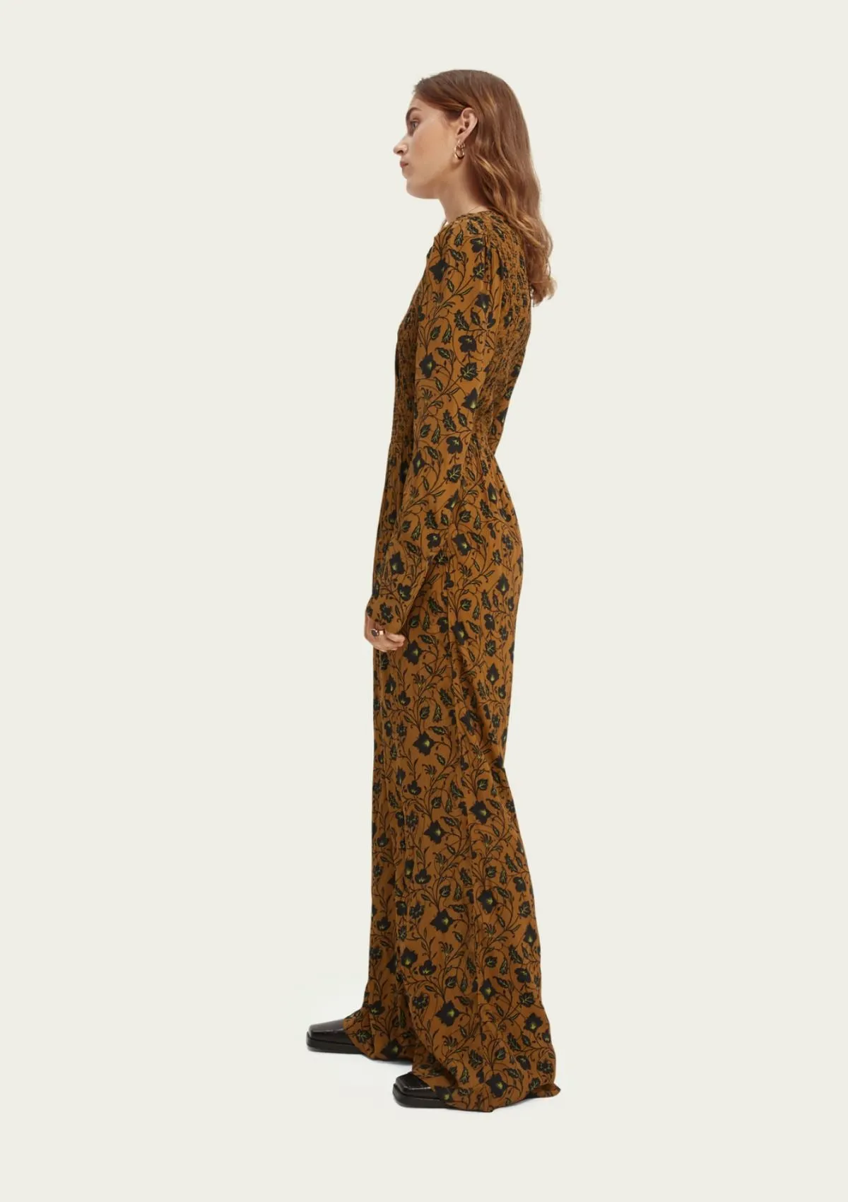 Smocked Printed Jumpsuit | Scotch & Soda