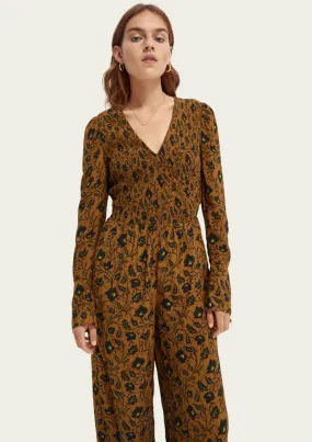 Smocked Printed Jumpsuit | Scotch & Soda