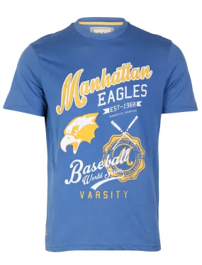 South Shore Baseball Crew Neck T-shirt in blue