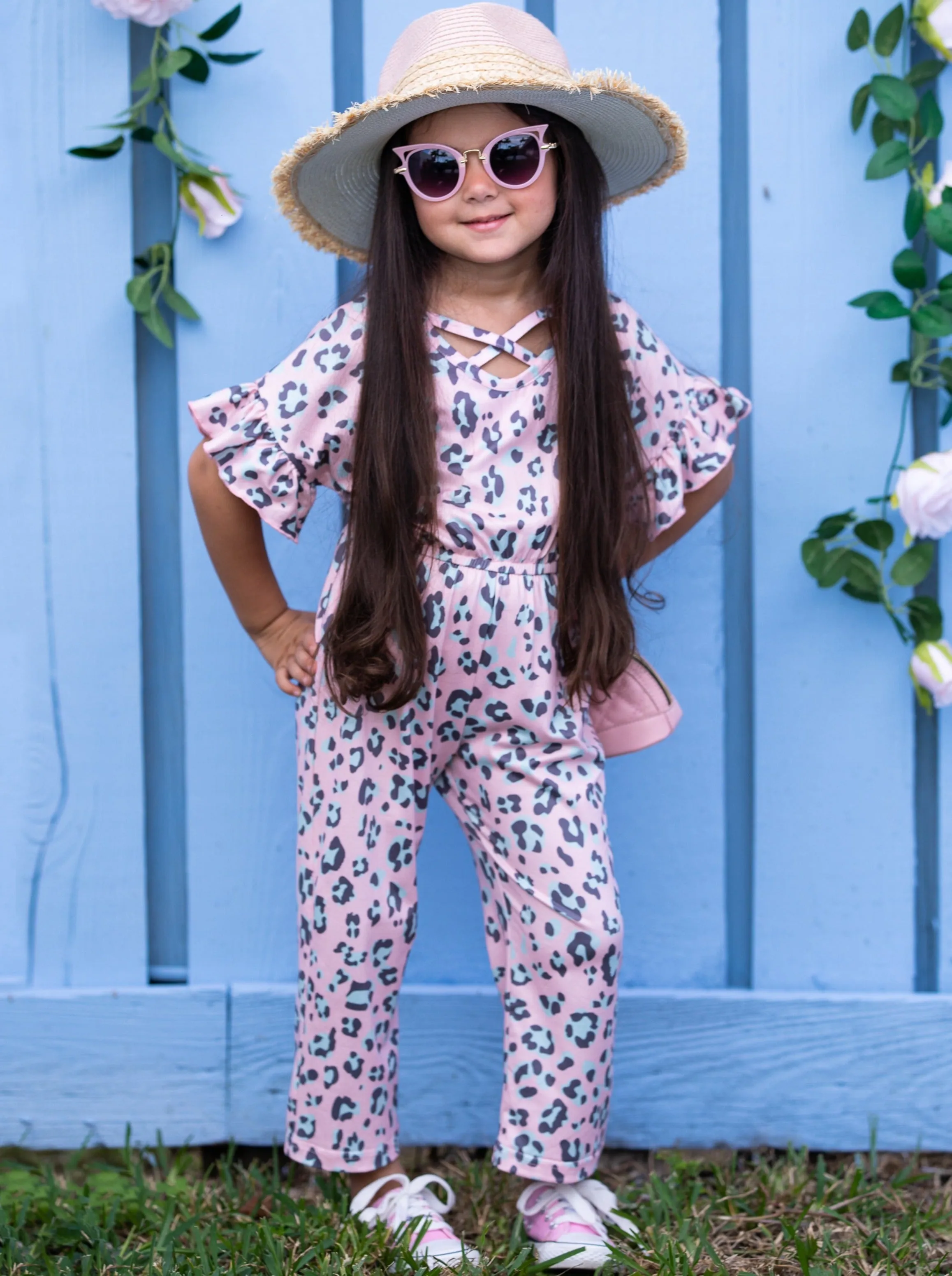 Spotted In Pink Ruffle Sleeve Jumpsuit