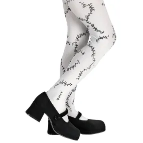 Stitched White Pantyhose